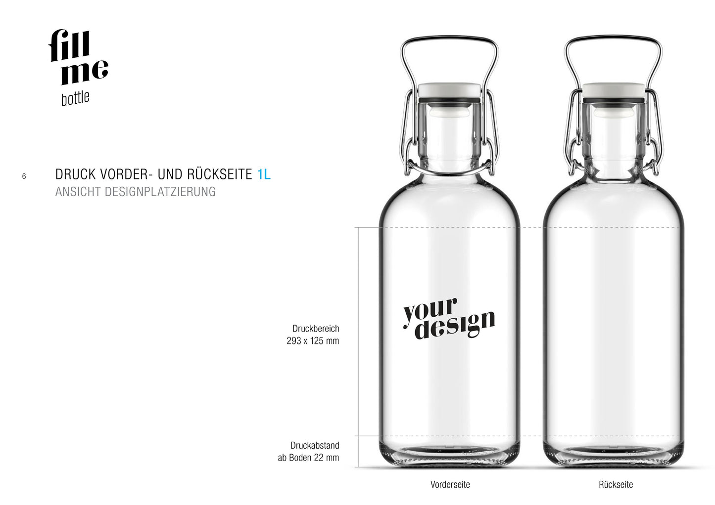 Trinkflasche 1 Liter Design ME