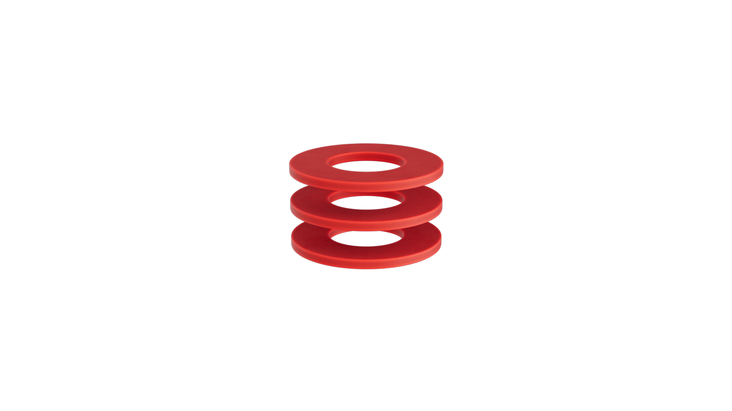 Red sealing ring in a pack of 3