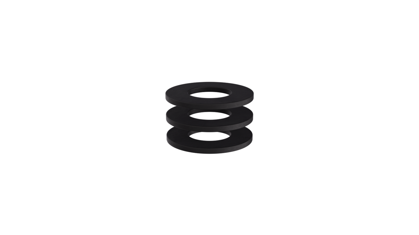 Black sealing ring in a pack of 3